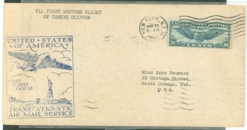 US C24 1st Flight New York to France May 20, 1933 addressed. | United ...