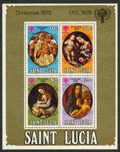 St Lucia 486a MNH Christmas, Art, IYC