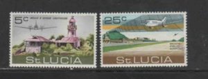 ST. LUCIA #294-295 1971 OPENING OF BEANE FIELD AIRPORT MINT VF LH O.G bb