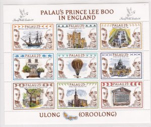 Palau # 235, Prince Boo in England Mini Sheet, NH, 1/2 Cat.