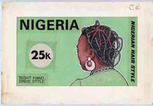 Nigeria 1987 Women's Hairstyles - original hand-painted a...