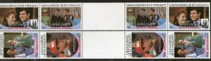 St. Vincent Grenadines 1986 Royal Wedding SPECIMEN Sc 539-40 Se-tenant Gutter...