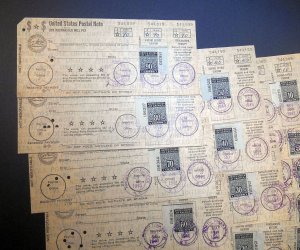 1945 Postal Notes Sc PN1-18 set 1c to 90c plate numbers N. Tonawanda NY (S18