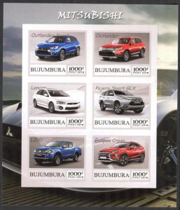 BURUNDI / BUJUMBURA 2018 Cars MITSUBISHI Sheet Imperf. MNH Cinderella