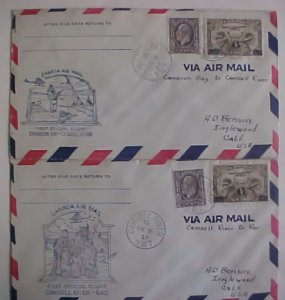 CANADA  NWT 2 FLIGHT COVERS  1932-1933 #C3 cat.$45.00 EACH