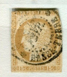 FRENCH COLONIES; 1870s classic Ceres Imperf issue used 15c. value