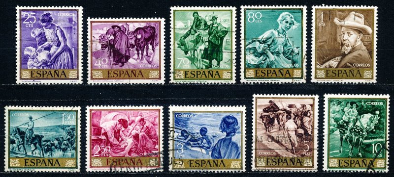 Spain #1215-1224  Set of 10 Used
