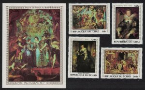 Chad Paintings by Peter Paul Rubens artist 4v+MS 1978 MNH SG#541-MS545