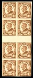 USAstamps Unused VF US Harding Gutter Block of 8 Scott 631 OG MNH PO Fresh