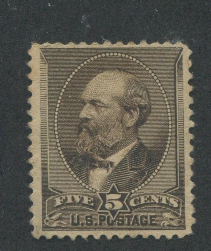 1882 US Stamp #205 5c Mint VF No Gum Catalogue Value $125 