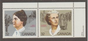 Canada - Scott #1048a  Emily Murphy & Therese Casgrain - Se-tenant pair - MNH