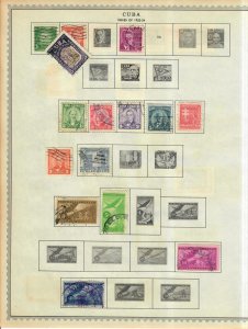 Cuba Stamp Collection On Album Pages Mixed Condition Lot