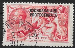 BECHUANALAND SG89 1920 5/= ROSE-CARMINE SEAHORSE BW PRINTING OVPT ON GB USED (r)