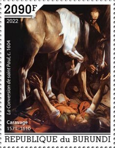 BURUNDI - 2022 - Caravaggio - Perf Single Stamp - Mint Never Hinged