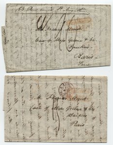 1845 and 1846 transatlantic stampless Boston to Paris France one Harnden [H.1490