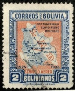 BOLIVIA #C109, USED AIRMAIL  - 1945 - BOLIVIA157