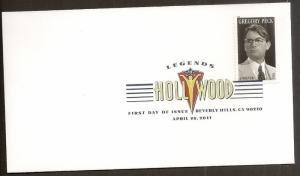 US 4526 Legends of Hollywood Gregory Peck DCP FDC 2011