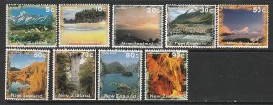 1996 New Zealand - Sc 1345-53 - MNH VF - 9 singles - Scenic views