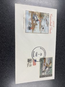 #RW49 1982 Federal Duck Canvasback First Day Of Issued- Fleetwood Cover