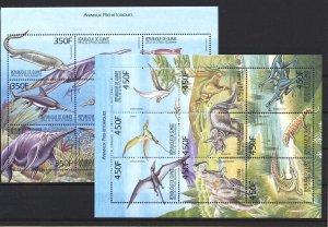 GUINEA 1999 Prehistoric Animals (2ms Cpt) Fresh MNH CV$38+