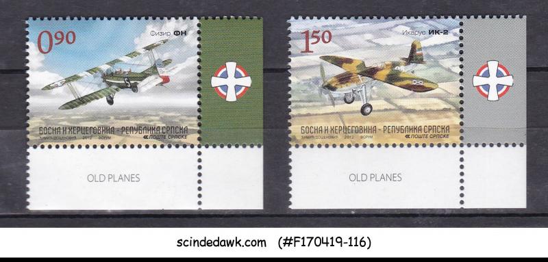 BOSNIA HERZEGOVINA - 2012 OLD PLANES / AVIATION - 2V WITH TABS M NH