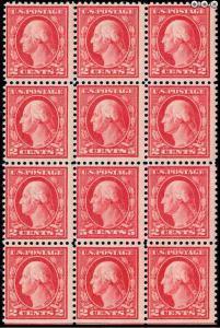 505 MINT TWO MID 5c ROSE in block of 12 two cents OG NH