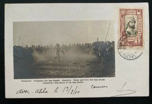 1910 Adis Abeba Ethiopia RPPC Postcard Cover To Marseille France War Dance