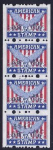 American Stamp Red, White & Blue Eagle Cinderella Savings/Trading ?? Strip 4