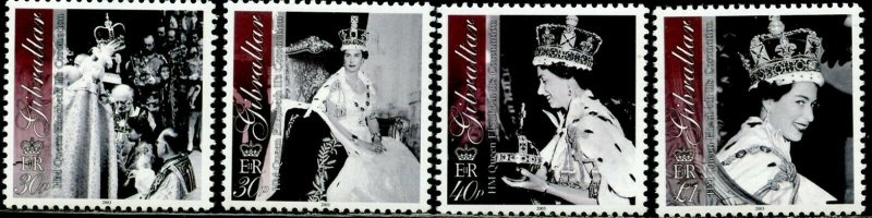 GIBRALTAR Sc#924-927 2003 QEII Coronation Anniversary Complete Set OG Mint NH