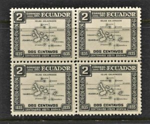 STAMP STATION PERTH Ecuador #340 Map of Galapagos Block of 4 MNH