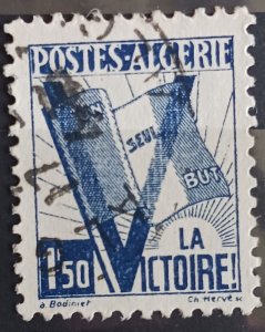 1943 Algeria 165 One Aim Alone Victory Flag Peace and Victory Series 1.50 f Used