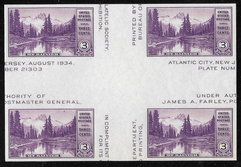 Doyle's_Stamps: MNH 1935 National Parks Special Printing Crossed Gutter Blocks