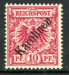 Caroline Islands 1899 Germany 10 Pfennig Carmine 48° Scott #3a MNH F458