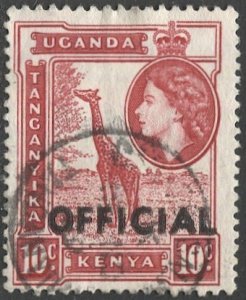 TANGANYIKA  1959 Sc O2 10C Used VF  Official stamp, Giraffe
