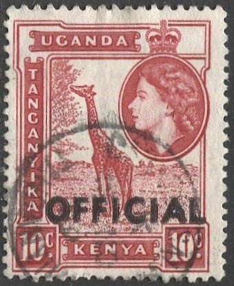 TANGANYIKA  1959 Sc O2 10C Used VF  Official stamp, Giraffe