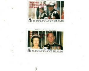 Turks and Caicos 1993 - Duke of Edinburgh - Set of 2 Stamps MNH (Scott#1020-21)