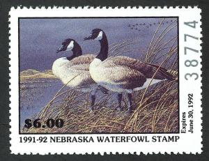 #1, Nebraska State Duck stamp, SCV $11