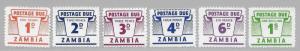 Zambia J1-6 Postage Dues set MNH
