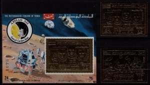 Yemen K MNH Space/Apollo12/2v+s/s/ gold