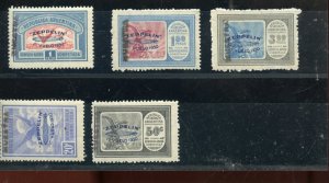 ARGENTINA ZEPPELIN SET MUESTRA(SPECIMEN) OVP'TS SCOTT #C20-24 F/VF MINT NH