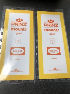 Prinz Scott Stamp Mount Clear (Pack of 10) (265x91mm) STRIP  Group Of 2 