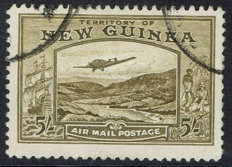 NEW GUINEA 1939 BULOLO AIRMAIL 5/- USED 