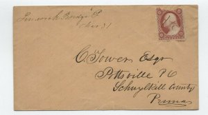 c1860 Limerick Bridge PA manuscript postmark #26 cover R5 dpo [H.1010]