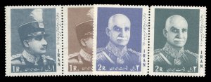 Iran #1416a-1418a Cat$12.50, 1966 Reza Shah, set of two se-tenant pairs, neve...