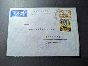 1935 British KUT Airmail Cover Dodoma to Hamburg