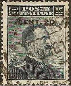 Italy - #129 -used- 1916 - Surcharge - 20c on 15c -SCV-$0.50