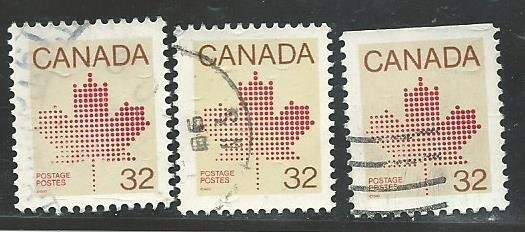 Can #924   (3)   used VF  1982  PD