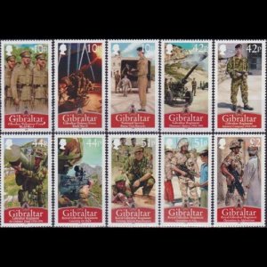 GIBRALTAR 2008 - Scott# 1158-67 Royal Regiment Set of 10 NH