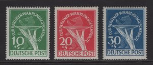 Germany Berlin 1949 Currency Devaluation #9NB1-9NB3 VF Mint NH