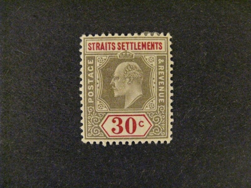 Straits Settlements #119 mint hinged ink initials on gum a22.7 5407 